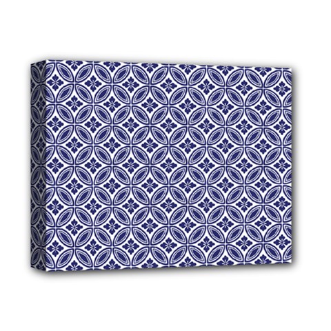 Wreath Differences Indigo Deep Blue Deluxe Canvas 14  X 11  (stretched) by Pakrebo