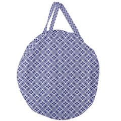 Wreath Differences Indigo Deep Blue Giant Round Zipper Tote by Pakrebo