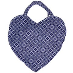 Wreath Differences Indigo Deep Blue Giant Heart Shaped Tote by Pakrebo