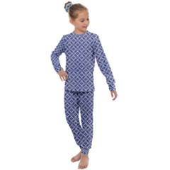 Wreath Differences Indigo Deep Blue Kids  Long Sleeve Set 