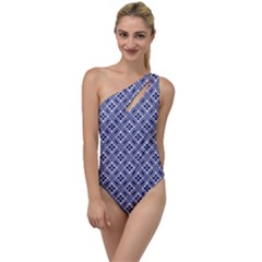 Wreath Differences Indigo Deep Blue To One Side Swimsuit by Pakrebo