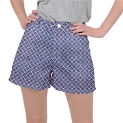 Wreath Differences Indigo Deep Blue Stretch Ripstop Shorts by Pakrebo