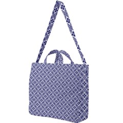 Wreath Differences Indigo Deep Blue Square Shoulder Tote Bag by Pakrebo