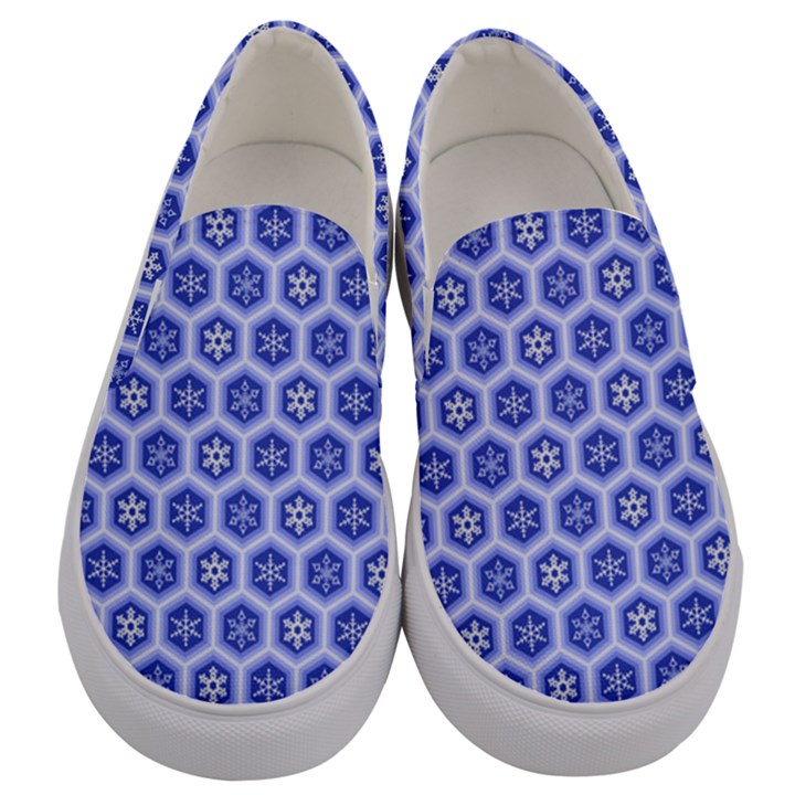 A Hexagonal Pattern Unidirectional Men s Canvas Slip Ons