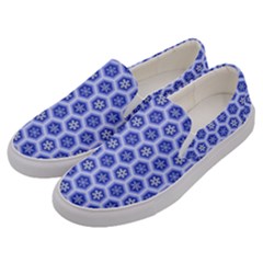 A Hexagonal Pattern Unidirectional Men s Canvas Slip Ons by Pakrebo