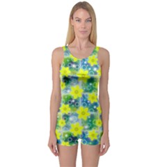 Narcissus Yellow Flowers Winter One Piece Boyleg Swimsuit by Pakrebo