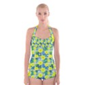 Narcissus Yellow Flowers Winter Boyleg Halter Swimsuit  View1