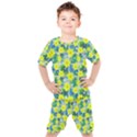 Narcissus Yellow Flowers Winter Kids  Tee and Shorts Set View1