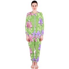 Lily Flowers Green Plant Natural Onepiece Jumpsuit (ladies)  by Pakrebo