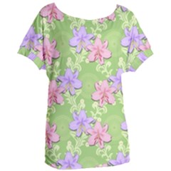 Lily Flowers Green Plant Natural Women s Oversized Tee by Pakrebo