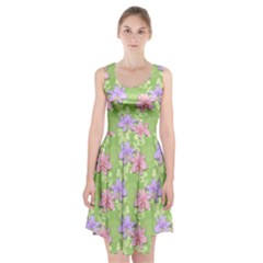 Lily Flowers Green Plant Natural Racerback Midi Dress by Pakrebo