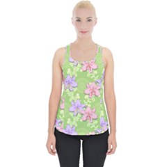 Lily Flowers Green Plant Natural Piece Up Tank Top by Pakrebo