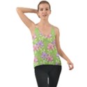 Lily Flowers Green Plant Natural Chiffon Cami View1