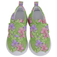 Lily Flowers Green Plant Natural Kids  Velcro No Lace Shoes by Pakrebo