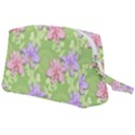 Lily Flowers Green Plant Natural Wristlet Pouch Bag (Large) View2