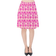 Heart Pink Velvet High Waist Skirt