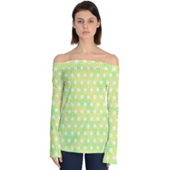 Traditional Patterns Hemp Pattern Off Shoulder Long Sleeve Top by Pakrebo