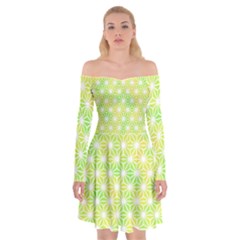 Traditional Patterns Hemp Pattern Off Shoulder Skater Dress by Pakrebo