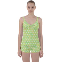 Traditional Patterns Hemp Pattern Tie Front Two Piece Tankini by Pakrebo