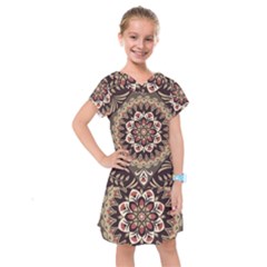 Seamless Pattern Floral Flower Kids  Drop Waist Dress by Pakrebo