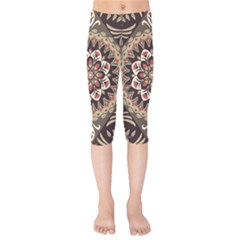 Seamless Pattern Floral Flower Kids  Capri Leggings 