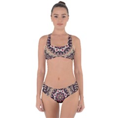 Seamless Pattern Floral Flower Criss Cross Bikini Set by Pakrebo