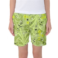 Seamless Pattern Green Garden Women s Basketball Shorts by Pakrebo