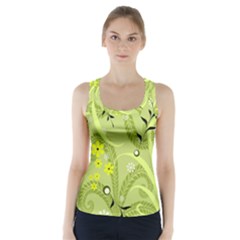 Seamless Pattern Green Garden Racer Back Sports Top by Pakrebo