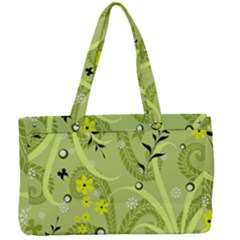 Seamless Pattern Green Garden Canvas Work Bag