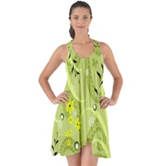 Seamless Pattern Green Garden Show Some Back Chiffon Dress by Pakrebo