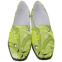 Seamless Pattern Green Garden Women s Classic Loafer Heels by Pakrebo