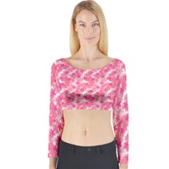 Phlox Spring April May Pink Long Sleeve Crop Top by Pakrebo