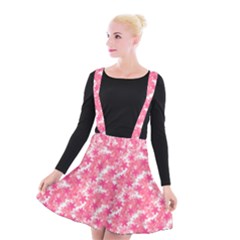 Phlox Spring April May Pink Suspender Skater Skirt by Pakrebo