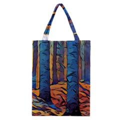 Woods Trees Abstract Scene Forest Classic Tote Bag by Pakrebo