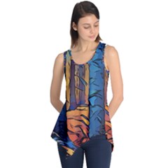 Woods Trees Abstract Scene Forest Sleeveless Tunic by Pakrebo