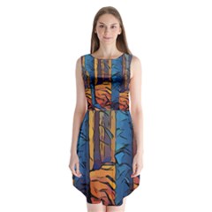 Woods Trees Abstract Scene Forest Sleeveless Chiffon Dress   by Pakrebo