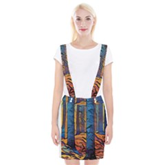 Woods Trees Abstract Scene Forest Braces Suspender Skirt by Pakrebo