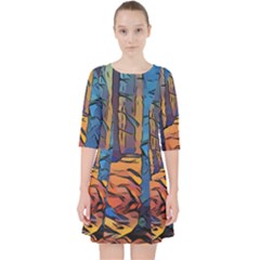 Woods Trees Abstract Scene Forest Pocket Dress by Pakrebo