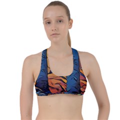 Woods Trees Abstract Scene Forest Criss Cross Racerback Sports Bra by Pakrebo