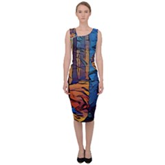 Woods Trees Abstract Scene Forest Sleeveless Pencil Dress by Pakrebo