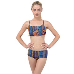 Woods Trees Abstract Scene Forest Layered Top Bikini Set by Pakrebo