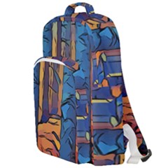 Woods Trees Abstract Scene Forest Double Compartment Backpack by Pakrebo