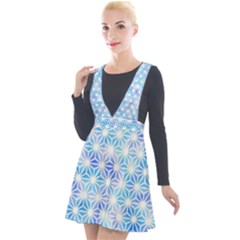 Traditional Patterns Hemp Pattern Plunge Pinafore Velour Dress