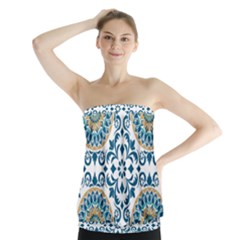 Tile Vintage Pattern Design Strapless Top by Pakrebo