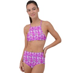 Maple Leaf Plant Seamless Pattern High Waist Tankini Set