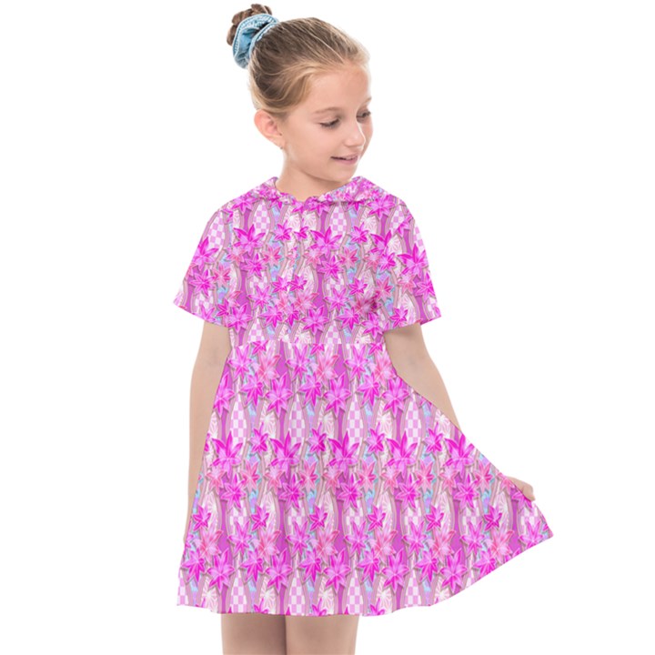 Maple Leaf Plant Seamless Pattern Kids  Sailor Dress