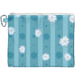 Gardenia Flowers White Blue Canvas Cosmetic Bag (xxxl) by Pakrebo