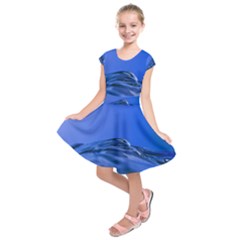 Wave Macro Water Surface Kids  Short Sleeve Dress by Pakrebo