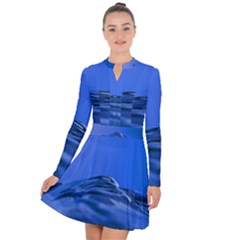 Wave Macro Water Surface Long Sleeve Panel Dress by Pakrebo