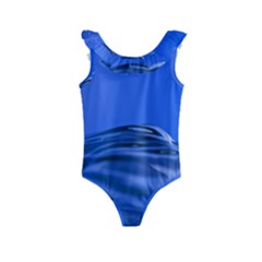 Wave Macro Water Surface Kids  Frill Swimsuit by Pakrebo